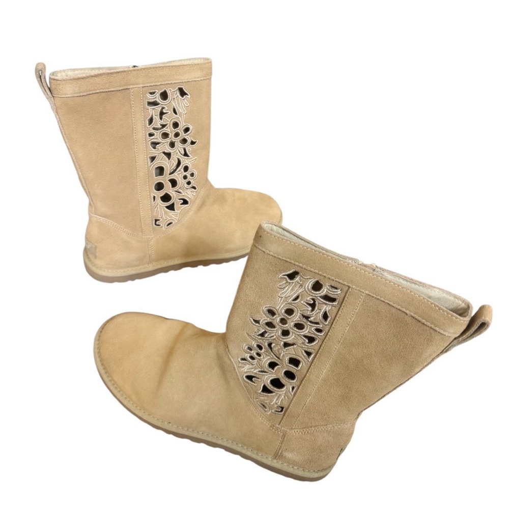 New in Box UGG Lo pro FLORAL CUTOUT SUEDE BOOTS WOMEN’s size 10 - Picture 4 of 16